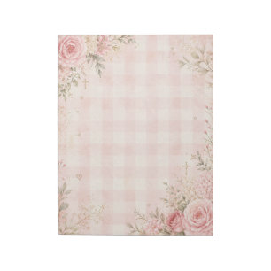 Glaubens-Blumen-Gingham-Notizblock Notizblock
