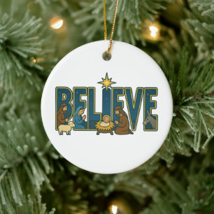 Glaubens-Christbaumschmuck Keramik Ornament
