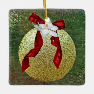 Glaubens-Magnolien-Blumen-Weihnachts-Schmuckstück Keramikornament