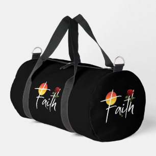Glaubens-Typografie mit Rosen Duffle Bag