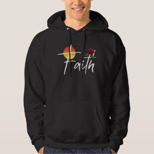 Glaubens-Typografie mit Rosen Hoodie