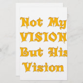 Glaubensbasierte Textkunst: Nicht meine Vision, so Briefpapier (Vorne/Hinten)