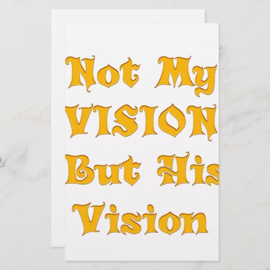 Glaubensbasierte Textkunst: Nicht meine Vision, so Briefpapier (Vorne/Hinten)