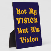 Glaubensbasierte Textkunst: Nicht meine Vision, so Fotoplatte (Seite)