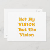 Glaubensbasierte Textkunst: Nicht meine Vision, so Postkarte (Vorne/Hinten)