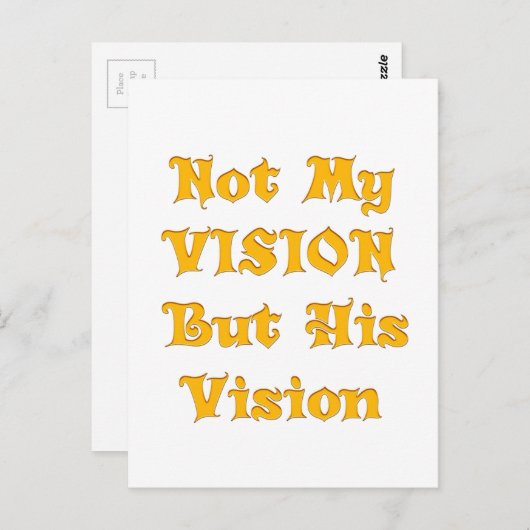 Glaubensbasierte Textkunst: Nicht meine Vision, so Postkarte (Vorne/Hinten)