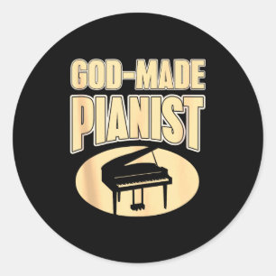 Glaubensbasierter Pianist Christliche Musik Inspir Runder Aufkleber