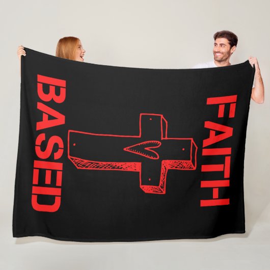 Glaubensbasiertes Kreuz und Herz Fleecedecke (Beispiel)