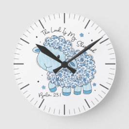 Glaubensbekennendes Blau Runde Wanduhr