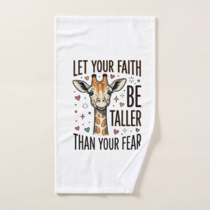 Glaubensgiraffe Inspirierendes Vintage-Shirt-Desig Handtuch