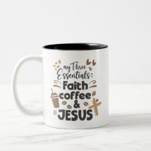 Glaubenskaffee und Jesus Essentials Religiöse