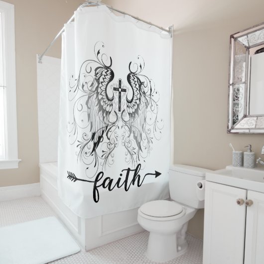 Glaubenskreuz Duschvorhang (Beispiel)