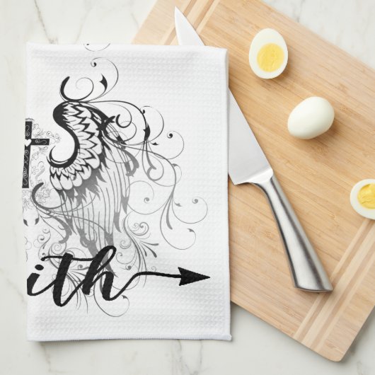 Glaubenskreuz Geschirrtuch (Viertel Falte)