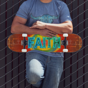 Glaubenskreuz Herzschlag Skateboard