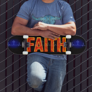 Glaubenskreuz Herzschlag Skateboard