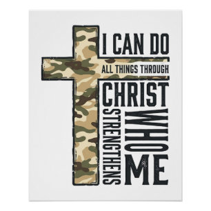 Glaubenskreuz Ich kann alle Dinge christliches Shi Poster