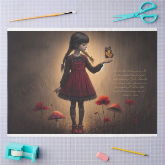 Glaubenslehre Mark 10:14-15 Dekoupage Seidenpapier (Basteln)