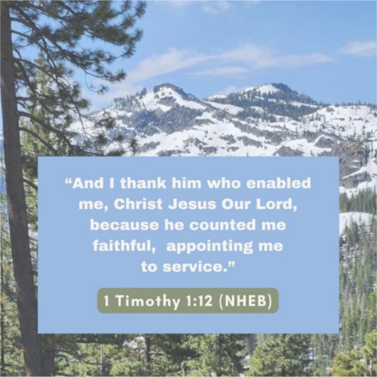 Glaubensnachricht - Bibel - 1 Timothy 1-12 - Vinyl Aufkleber (Vorderseite)