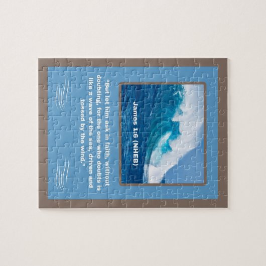 Glaubensnachricht - Bibelverse - James 1:6 - 8 x 1 Puzzle (Horizontal)