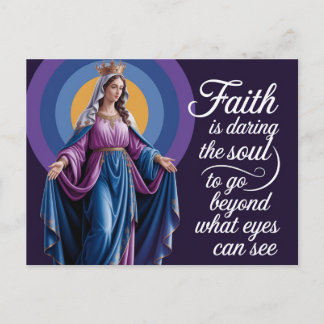 Glaubenssatz mit Mary Lila Background Postkarte