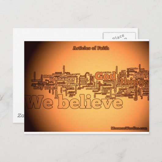 Glaubenssätze Postkarte (Vorne/Hinten)