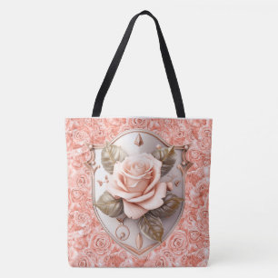 Glaubensschild auf rosa Rosen Große Tasche