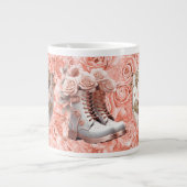 Glaubensschild auf rosa Rosen-Tasse Jumbo-Tasse (Vorderseite)