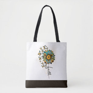 Glaubenssonnenblumen Schmetterlinge Christlich Rel Tasche