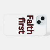 Glaubensspruch iPhone 15 Hülle (Rückseite (Horizontal))