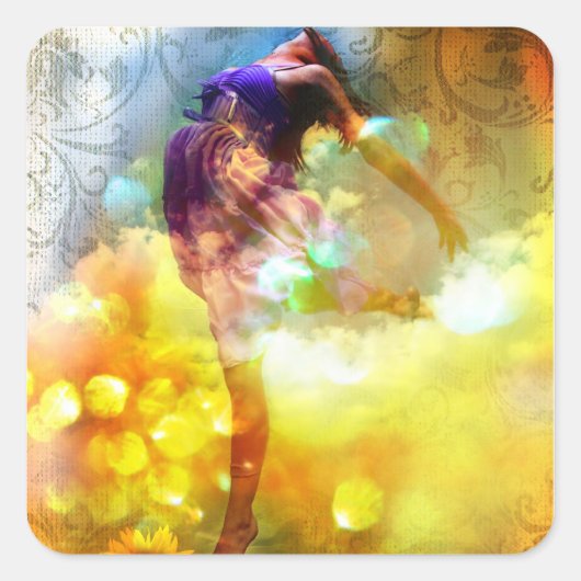 Glaubenssprung Quadratischer Aufkleber (Vorderseite)