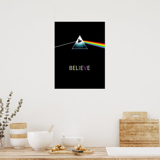 Glaubensstiftende Pig-Prism-Design Poster (Küche)
