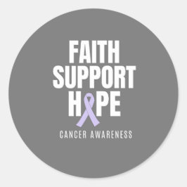 Glaubensunterstüzung Hoffnung alle Krebsbewusstsei Runder Aufkleber