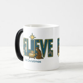 Gläubige Weihnachtskrippe Farbwechsel-Tasse Verwandlungstasse