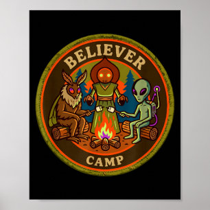 Gläubiger-Camp-Mothman-Alien-Vintage-Scout-UFO Poster