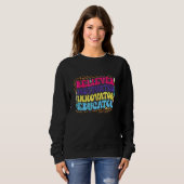 Gläubiger Motivator Innovator Erzieher Leopard Tea Sweatshirt (Vorne ganz)