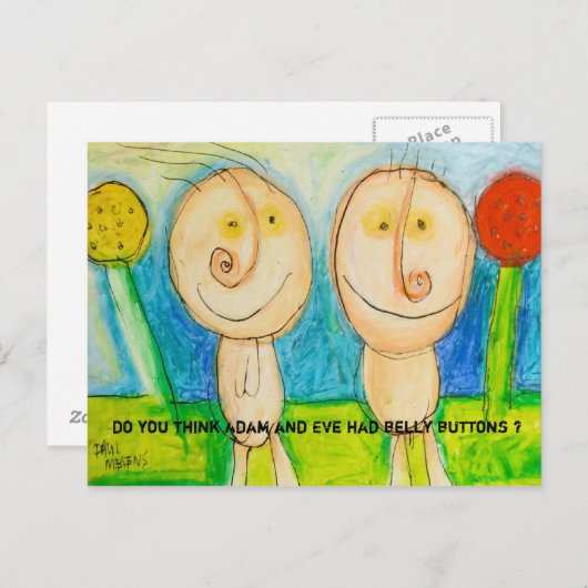 Glaubst du, Adam und hatte sogar Bauchknöpfe? Postkarte (Vorne/Hinten)