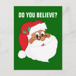 Glaubst du an den schwarzen Weihnachtsmann? Feiertagspostkarte