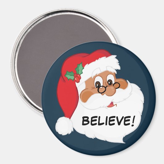 Glaubst du an den schwarzen Weihnachtsmann? Magnet (Vorderseite/Rückseite)