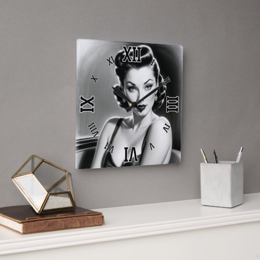 Glaubst du mir nicht, dass ich AI Concept Art von Quadratische Wanduhr (Büro)