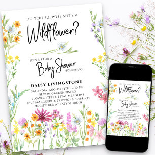 Glaubst du, sie ist eine Wildblumen-Baby-Party Einladung