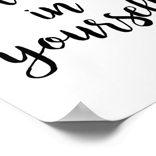 Glaubt an sich typografisch motivierend poster (Ecke)