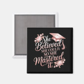 Glaubte, konnte beherrschte florale Rose Grad Magnet (Vorderseite/Rückseite)