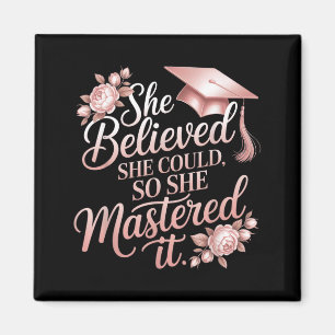 Glaubte, konnte beherrschte florale Rose Grad Magnet