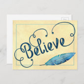 GLAUBWÜRDIGE Typografie Aquamarin-Blaugelbe Farbe Postkarte (Vorne/Hinten)