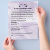 GLAUBWÜRDIGES Lilac EYELASH EXTENSION CONSENT FORM Flyer (Hand)