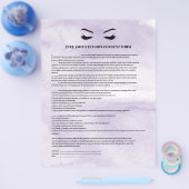 GLAUBWÜRDIGES Lilac EYELASH EXTENSION CONSENT FORM Flyer (Einzeln)