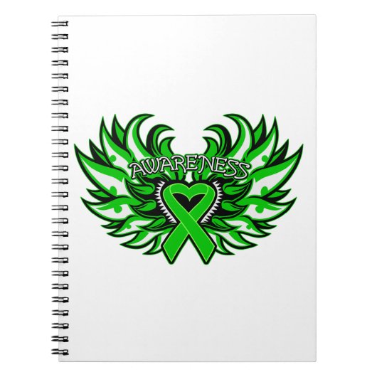 Glaucoma Awareness Heart Wings Notizblock (Vorderseite)