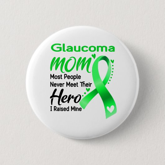 Glaucoma Awareness Month Ribbon Geschenke Button (Vorderseite)