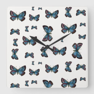 Glaucopsyche arion - The Large Blue Butterfly Quadratische Wanduhr