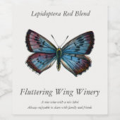 Glaucopsyche arion - The Large Blue Butterfly Weinetikett (Einzelnes Label)